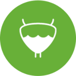 Icon of a urinary bladder with connecting tubes, enclosed in a green circle.